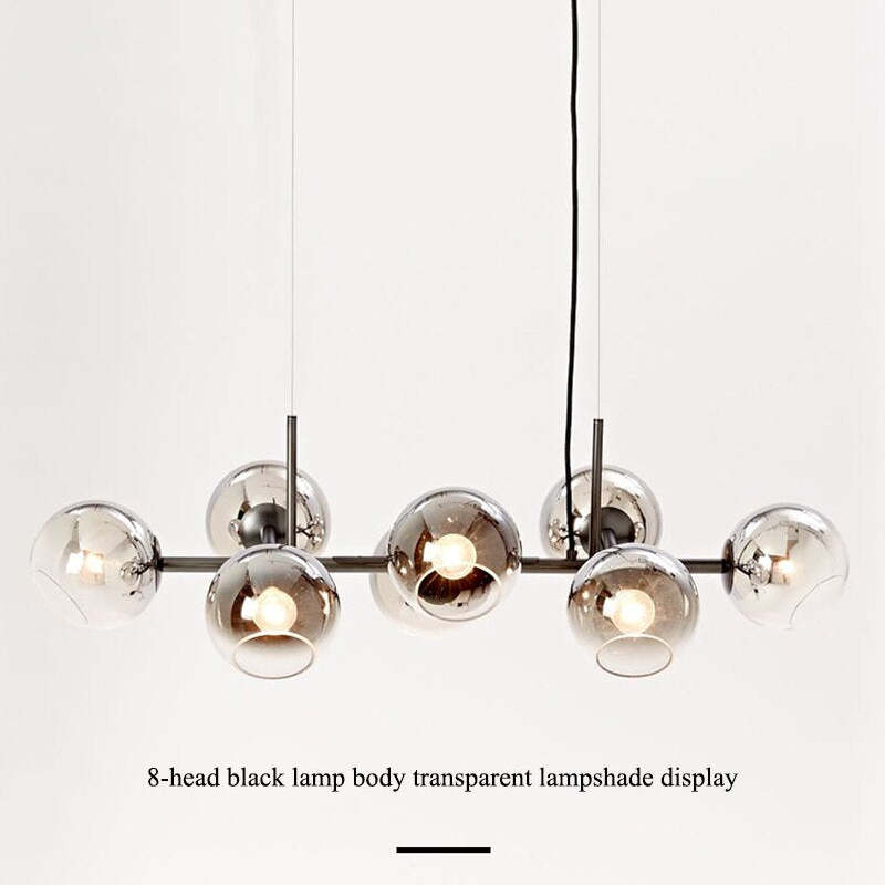 Valentina Modern Glass Globe Bubble Pendant Light Black/Gold - Neutralighting