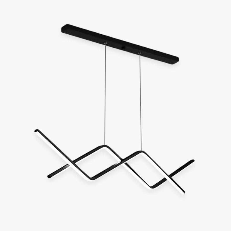 Arisha Pendant Light Linear/Double Curve Modern, Metal, Black/Gold - Neutralighting