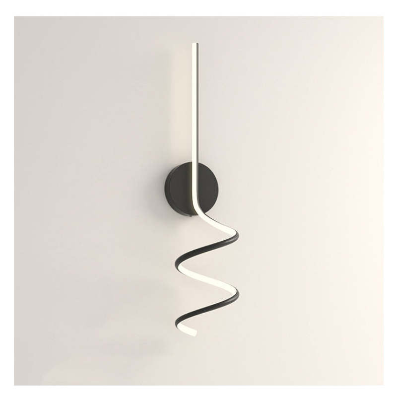 Arisha Modern LED Art Interior Wall Light Spiral, Black & White - Neutralighting