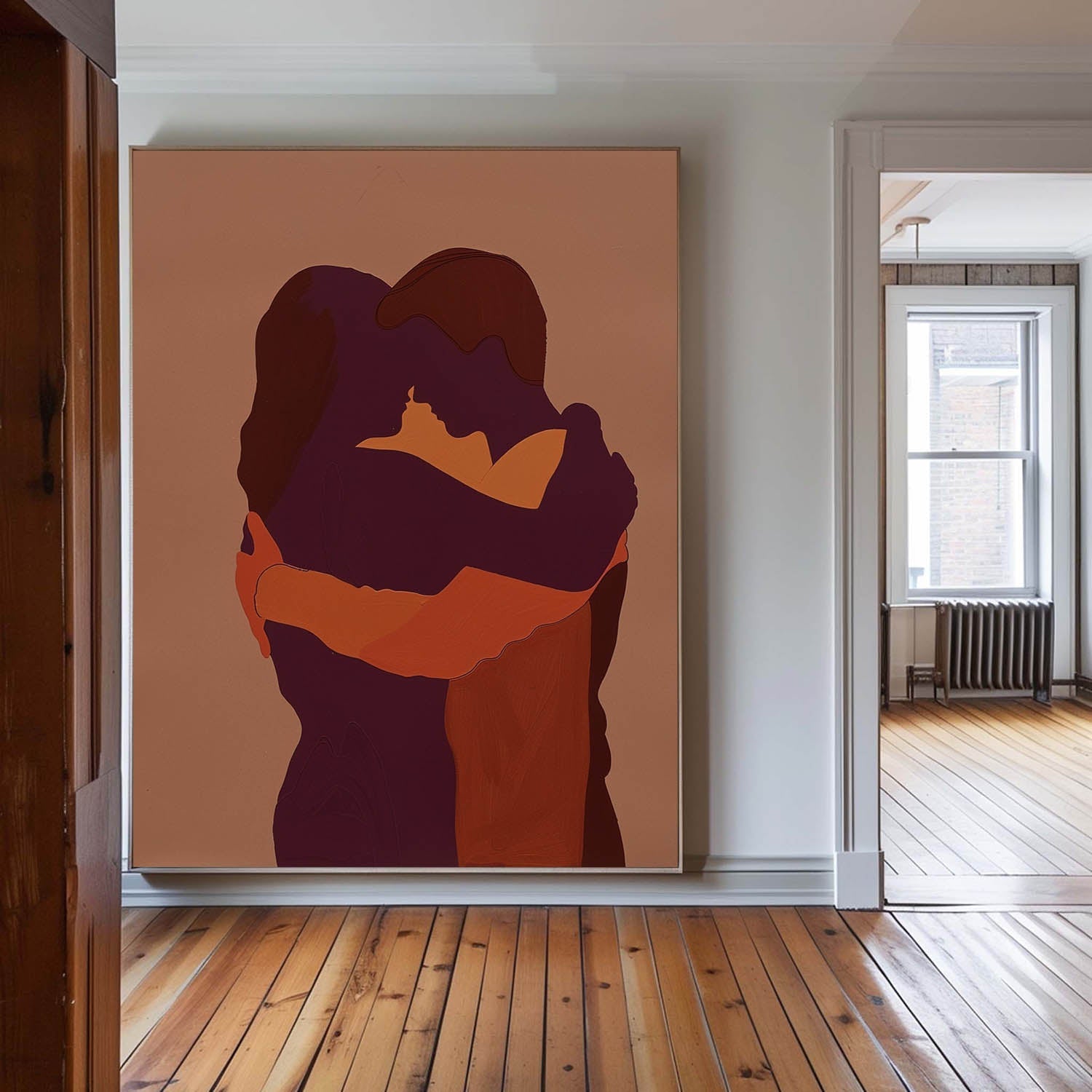Terracotta Embrace Couple Painting