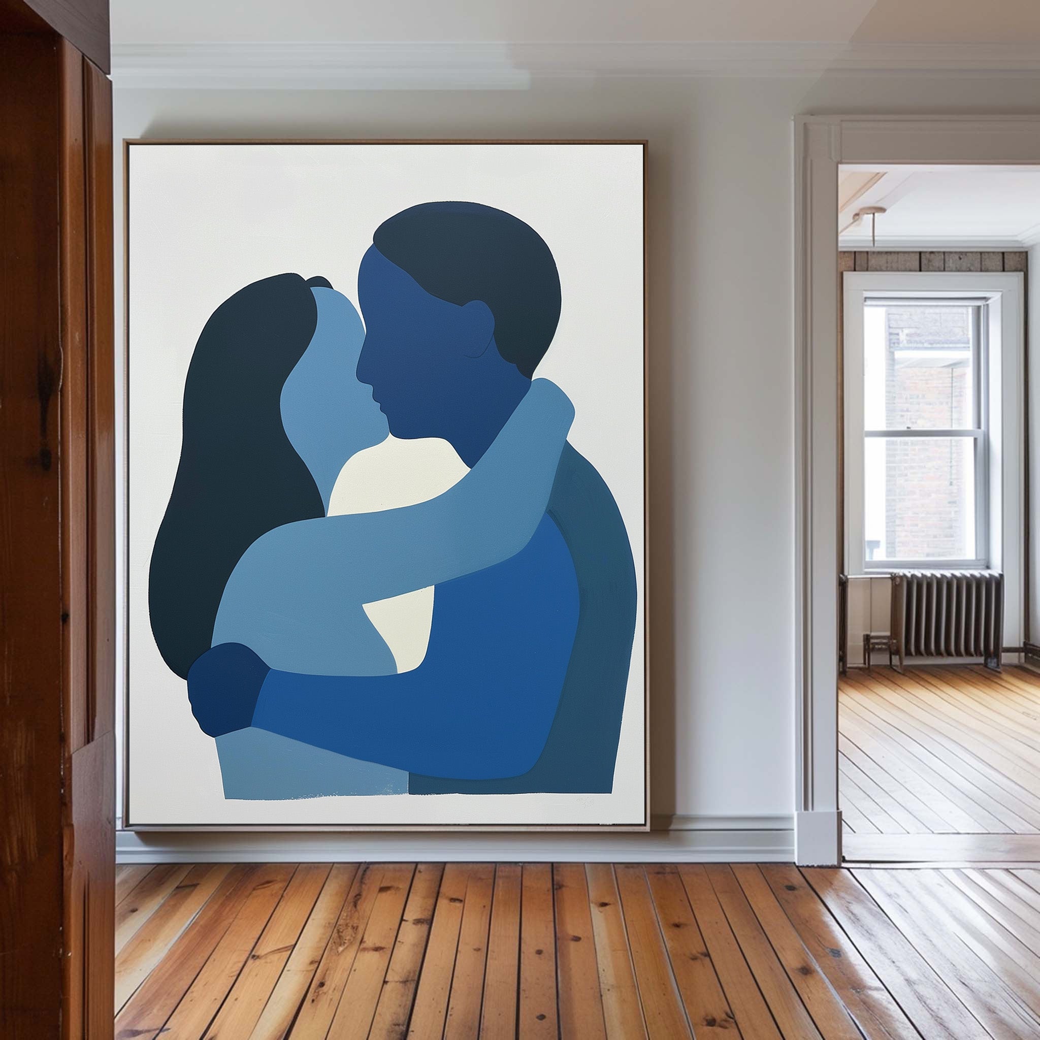 Almost a Kiss Couple Painting