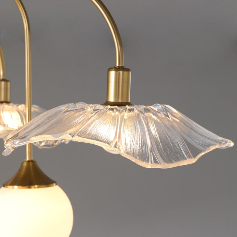 Valentina Nordic LED Chandelier Gold Glass Living/Dining Room/Bedroom - Neutralighting