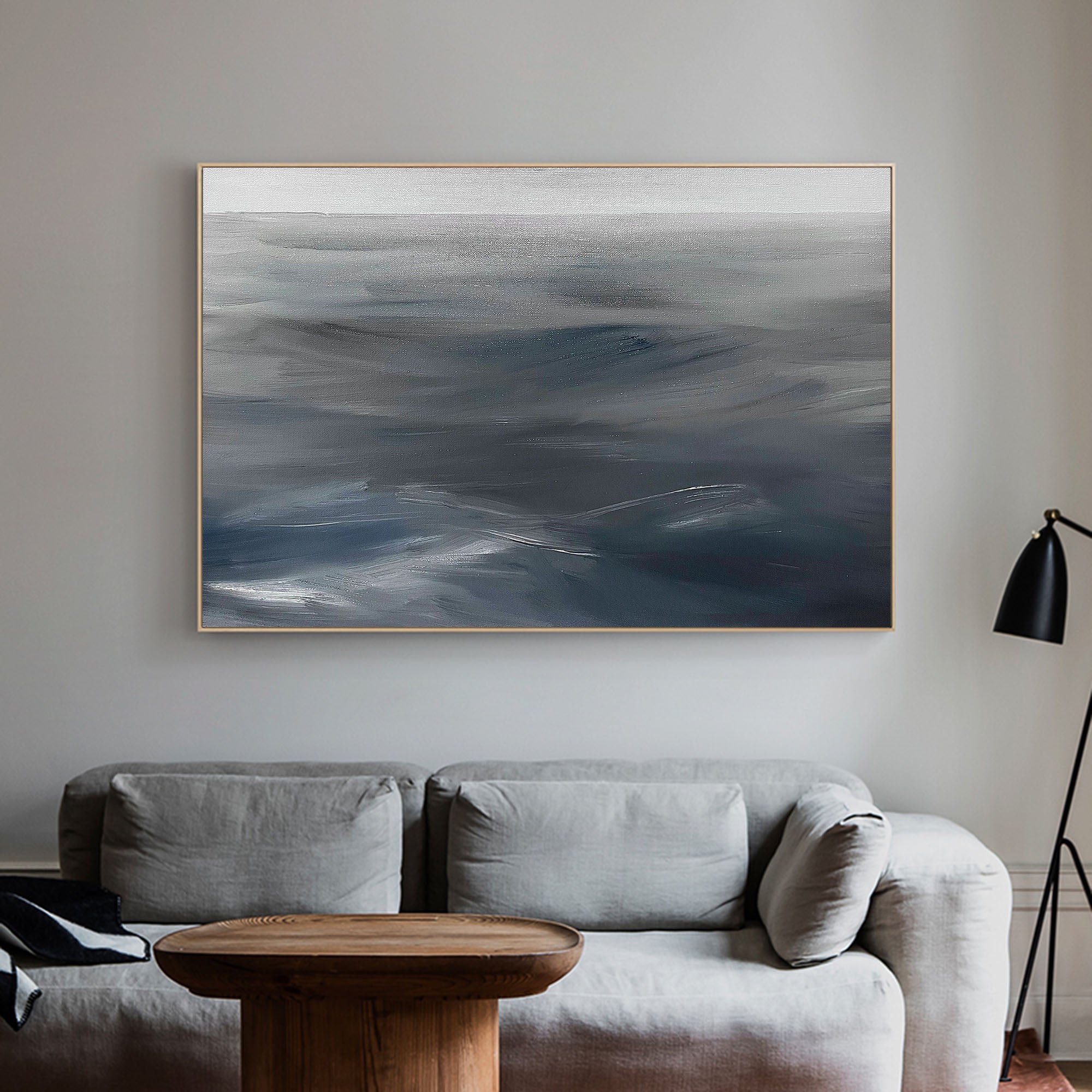 Moody Deep‑Tone Ocean Abstract  Wall Art