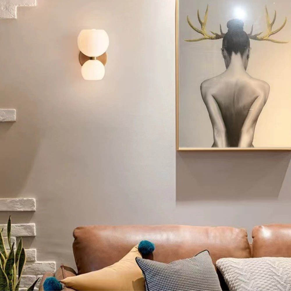 Valentina Modern Hourglass LED Wall Lamp Metal/Glass White Living Room - Neutralighting