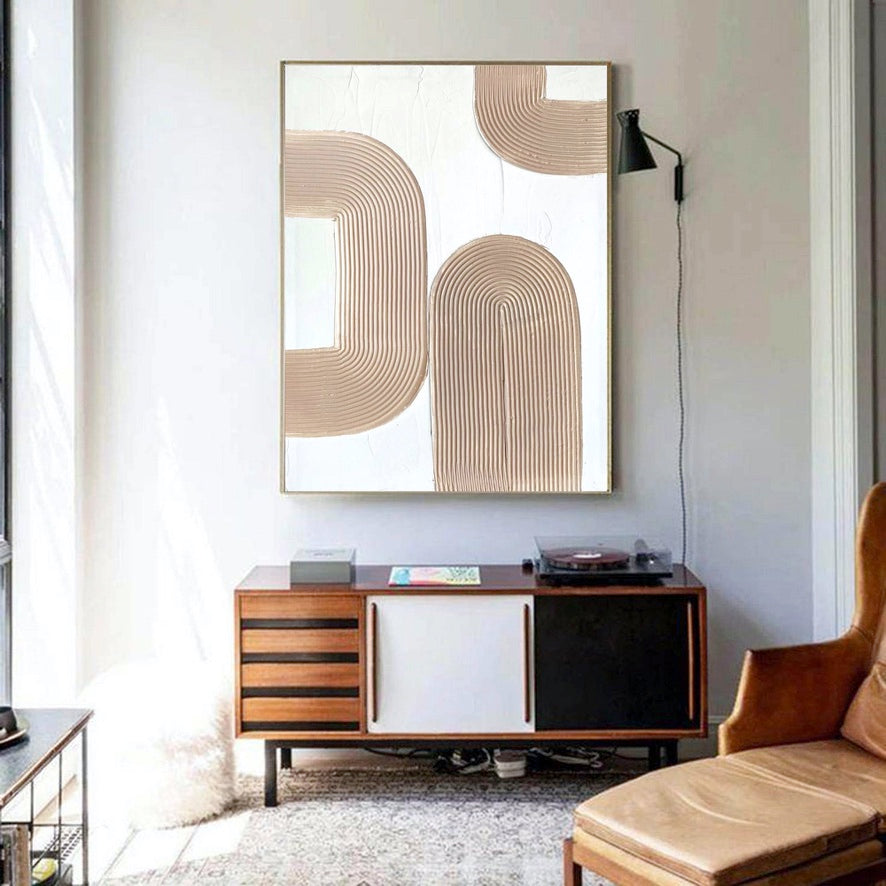 Minimal Neutral Curvilinear Canvas Wall Art