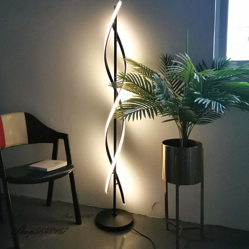 Mira Postmodern Linear Acrylic Floor Lamp, Black/White - Neutralighting