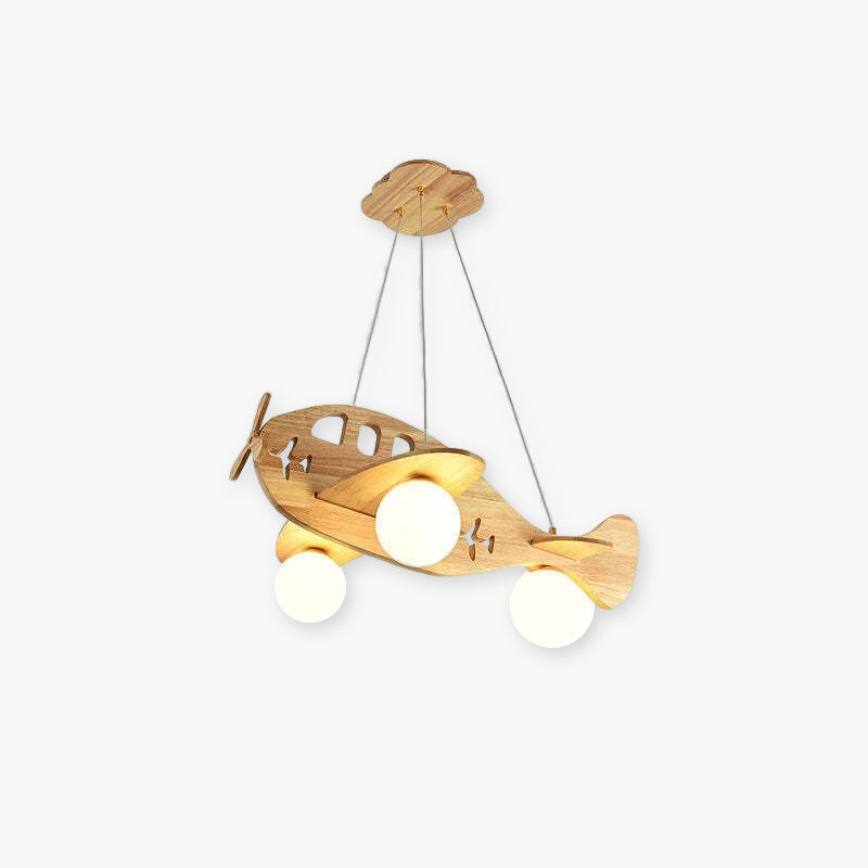 Arisha Vintage Airplane Shape Pendant Light, Wood - Neutralighting