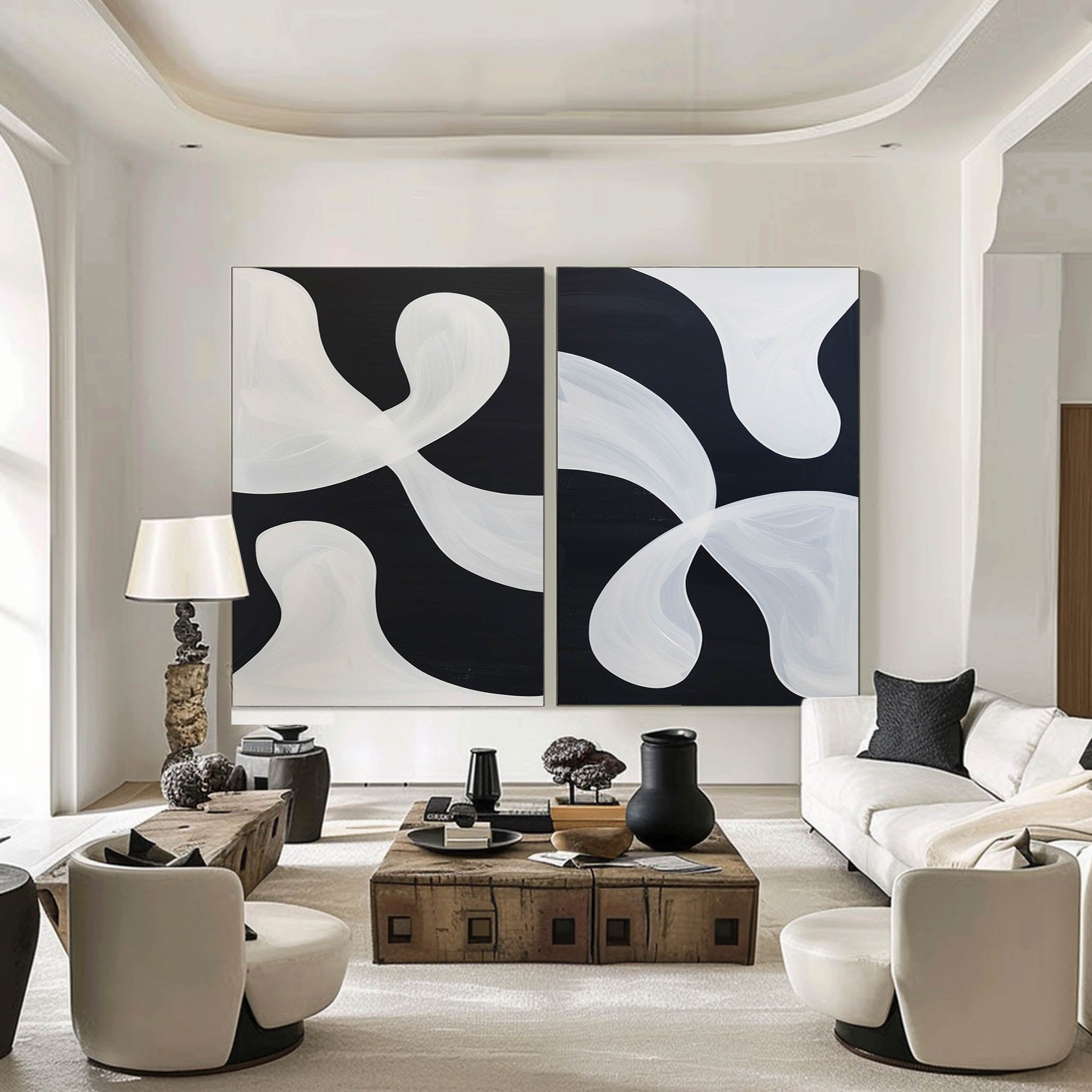 Black and White Ribbon Forms