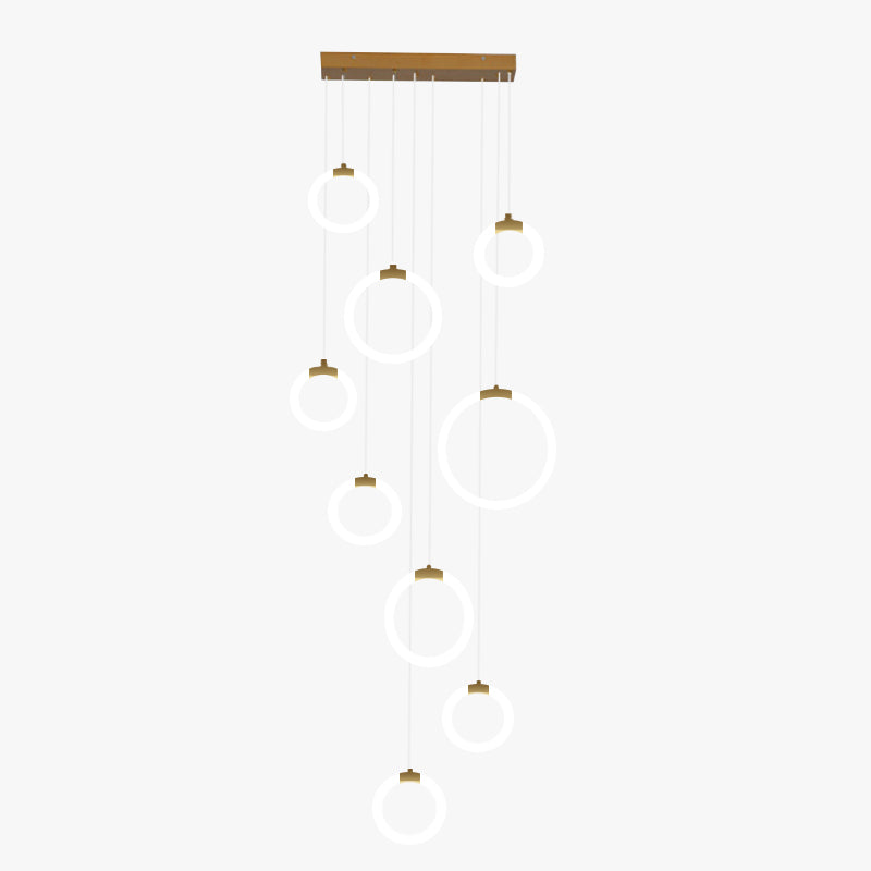 Arisha Minimalist Staircase Ring Metal Pendant Light - Neutralighting