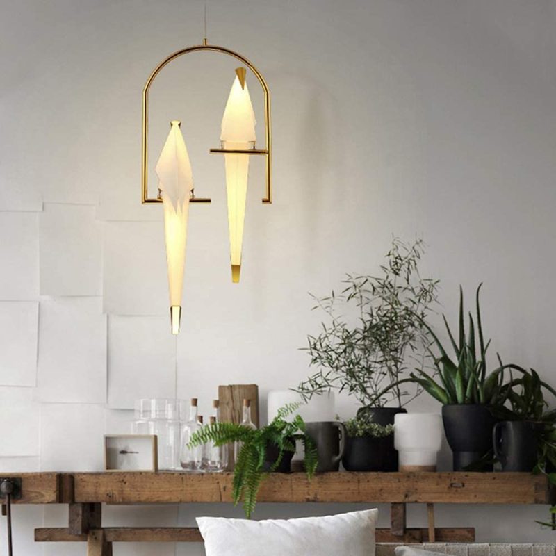 Arisha Modern Nordic Post Modern Bird Pendant Light, White/Clear - Neutralighting