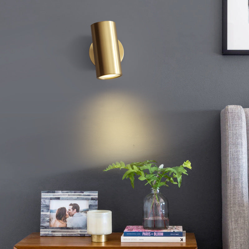 Aria Moden Spotlight cylindrical Metal Wall Lamp, Gold/Black - Neutralighting