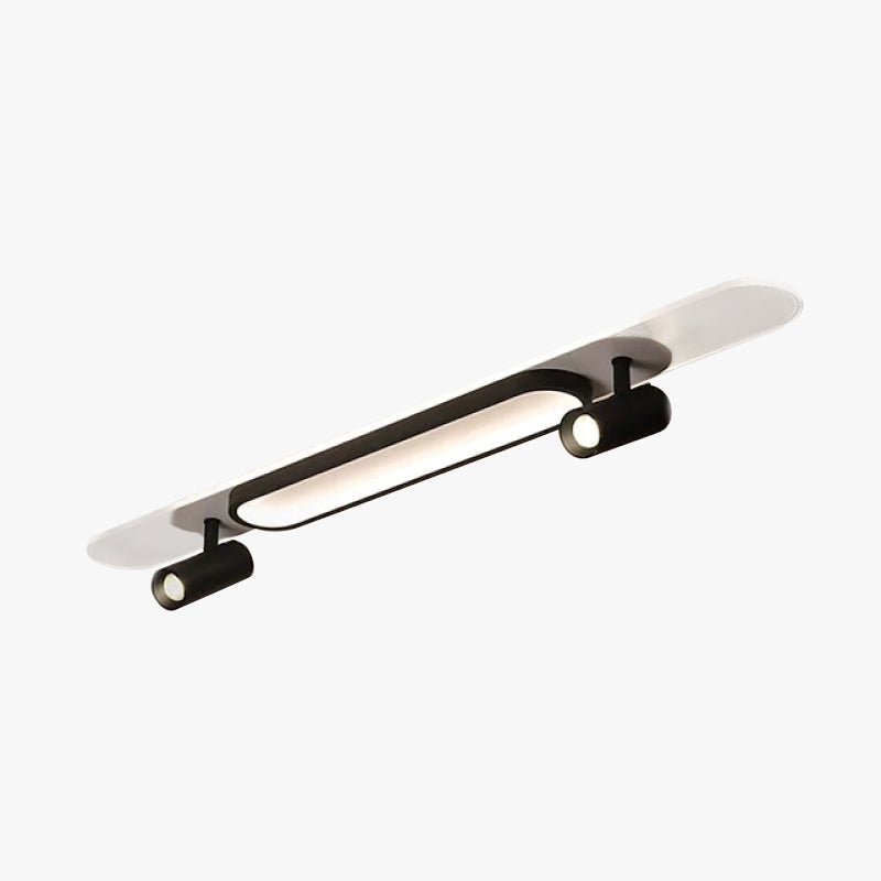 Aim Modern Rectangular LED Metal/Acrylic Ceiling Light, Black/White - Neutralighting