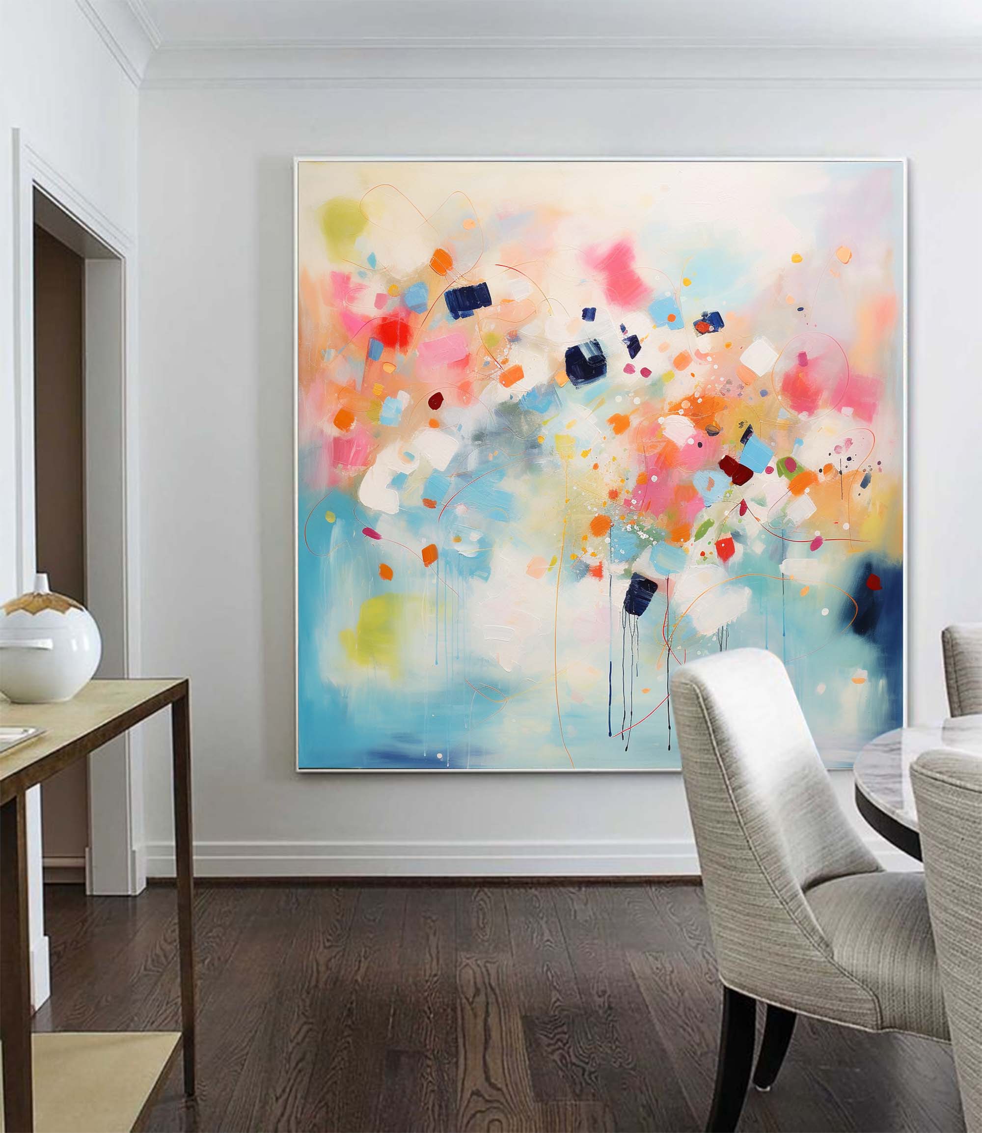 Vibrant Abstract Colorful Oil Painting