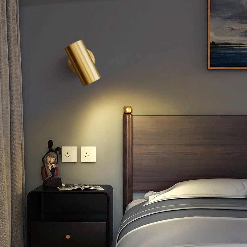 Aria Moden Spotlight cylindrical Metal Wall Lamp, Gold/Black - Neutralighting