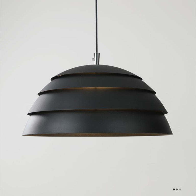 Arisha Design Semi-Globe Metal Pendant Light, Black/White - Neutralighting