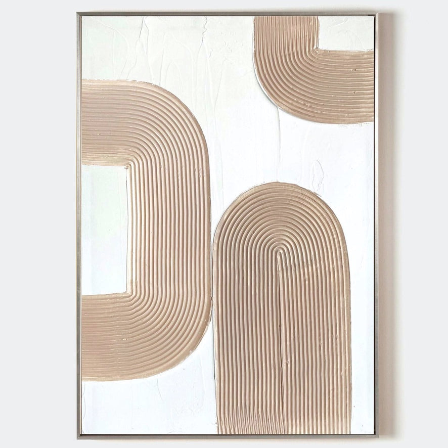 Minimal Neutral Curvilinear Canvas Wall Art