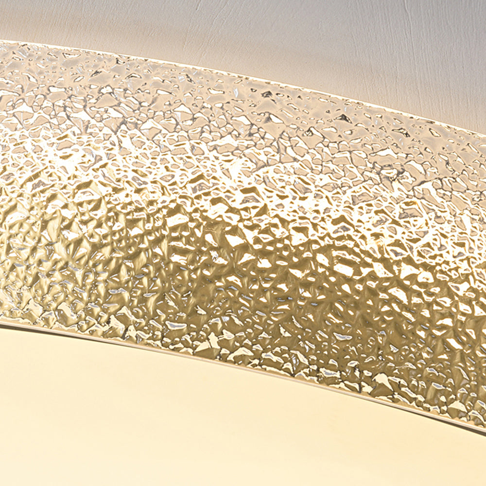 Arisha Modern Round Metal/Glass Flush Mount Ceiling Light, Gold - Neutralighting