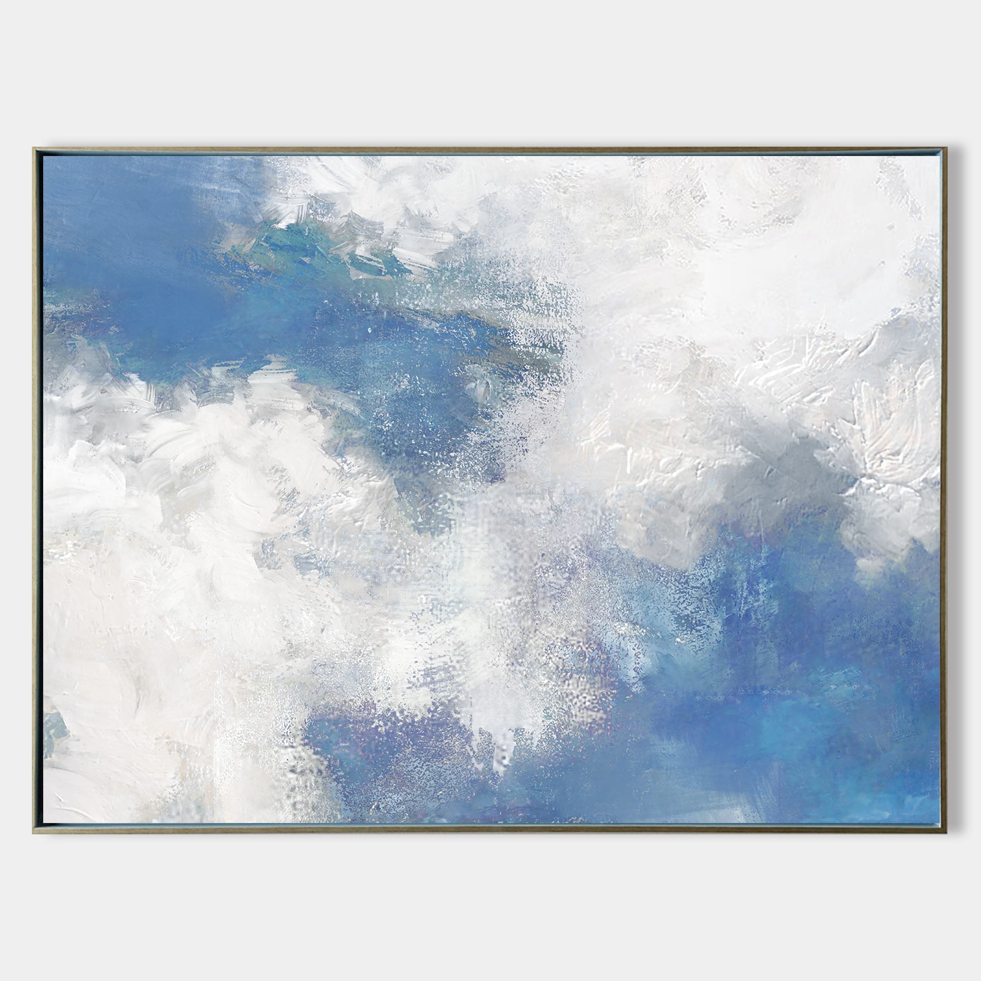 Seascape Blue White Coastal Abstract Painting