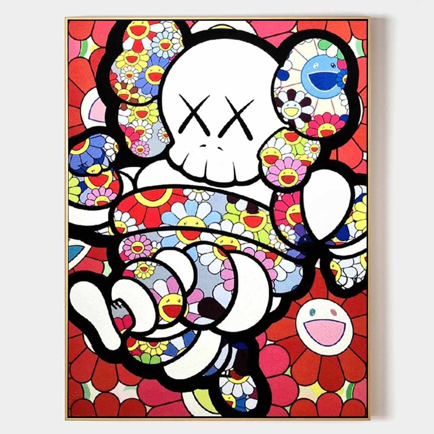 Wall Art Playful Textured KAWS