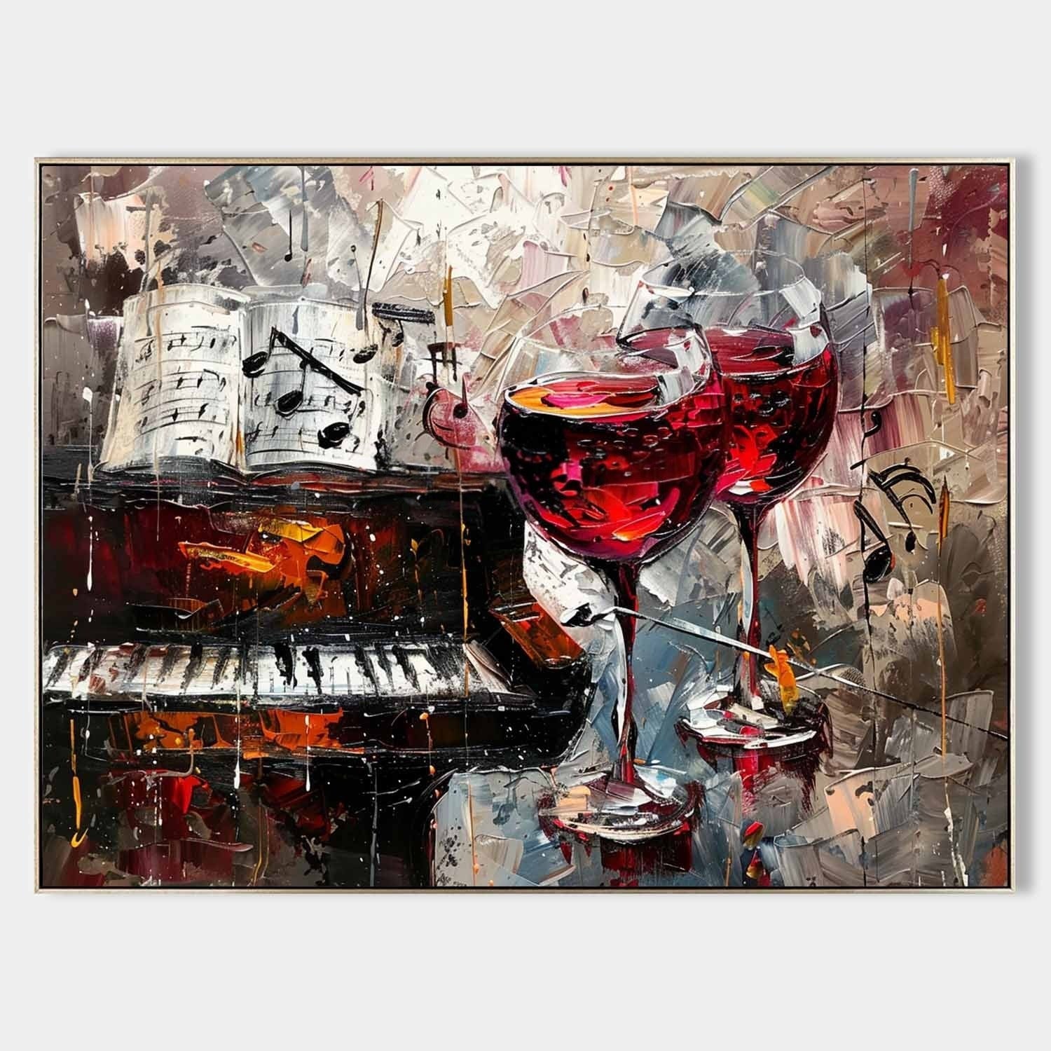Wall Art Melodic Textured Wine Glass
