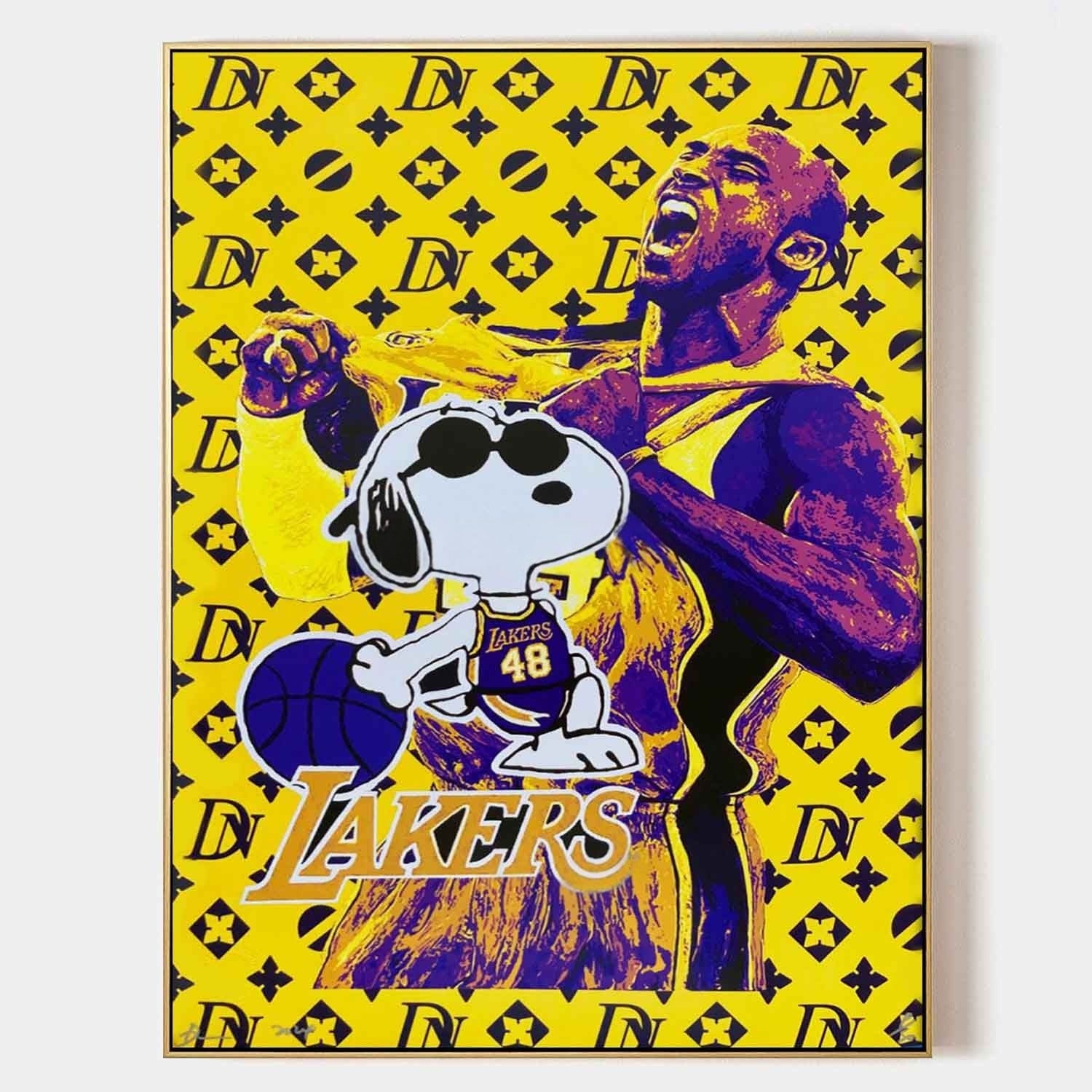 Wall Art Iconic Textured Lakers Kobe