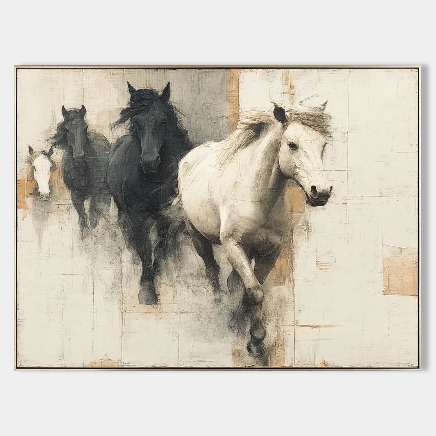 Wall Art Dramatic Monochrome Horse