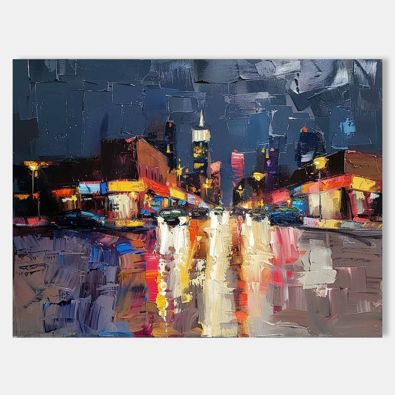 Wall Art Rainy Urban Street Scene Modern