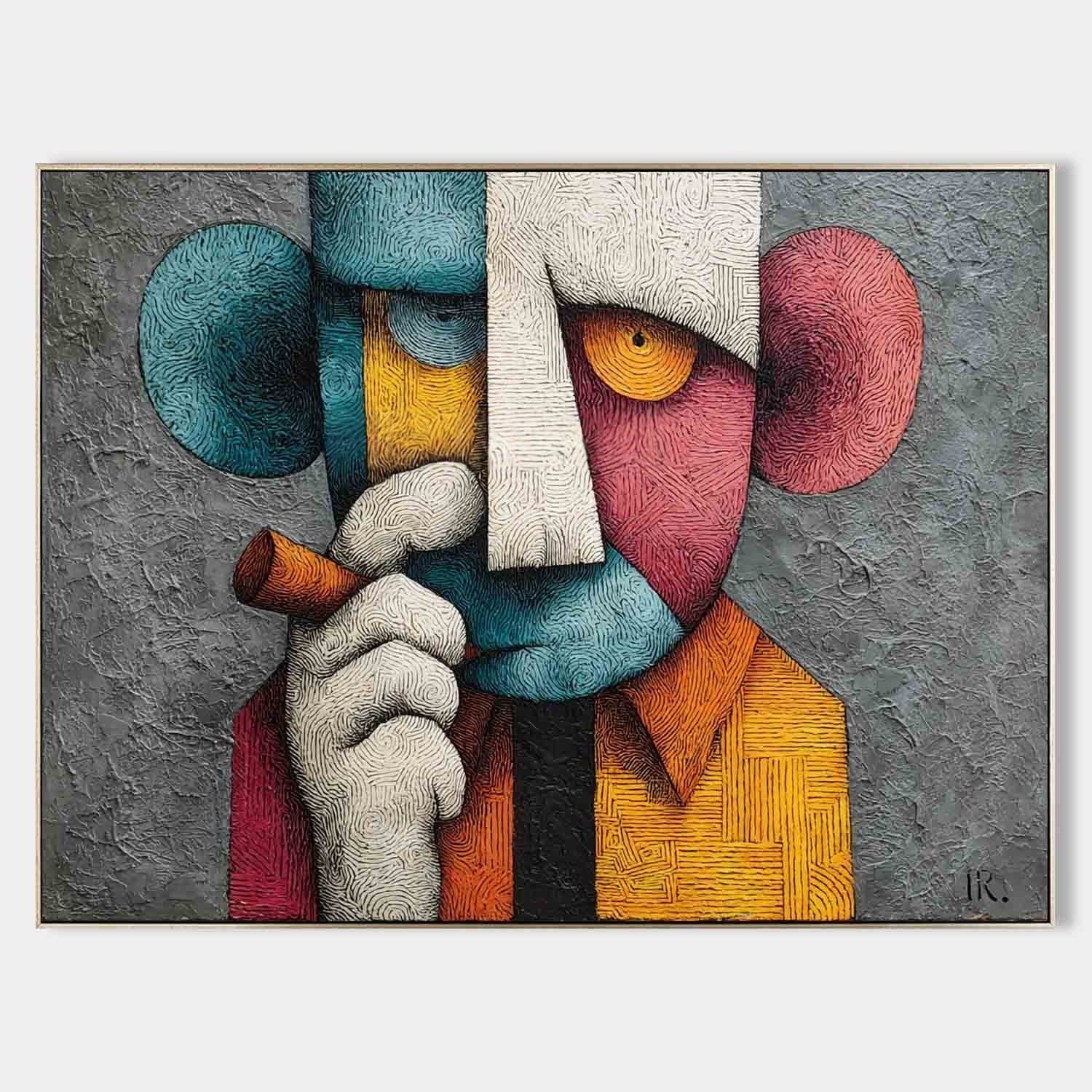 Cubist Kaws Pop Art Painting