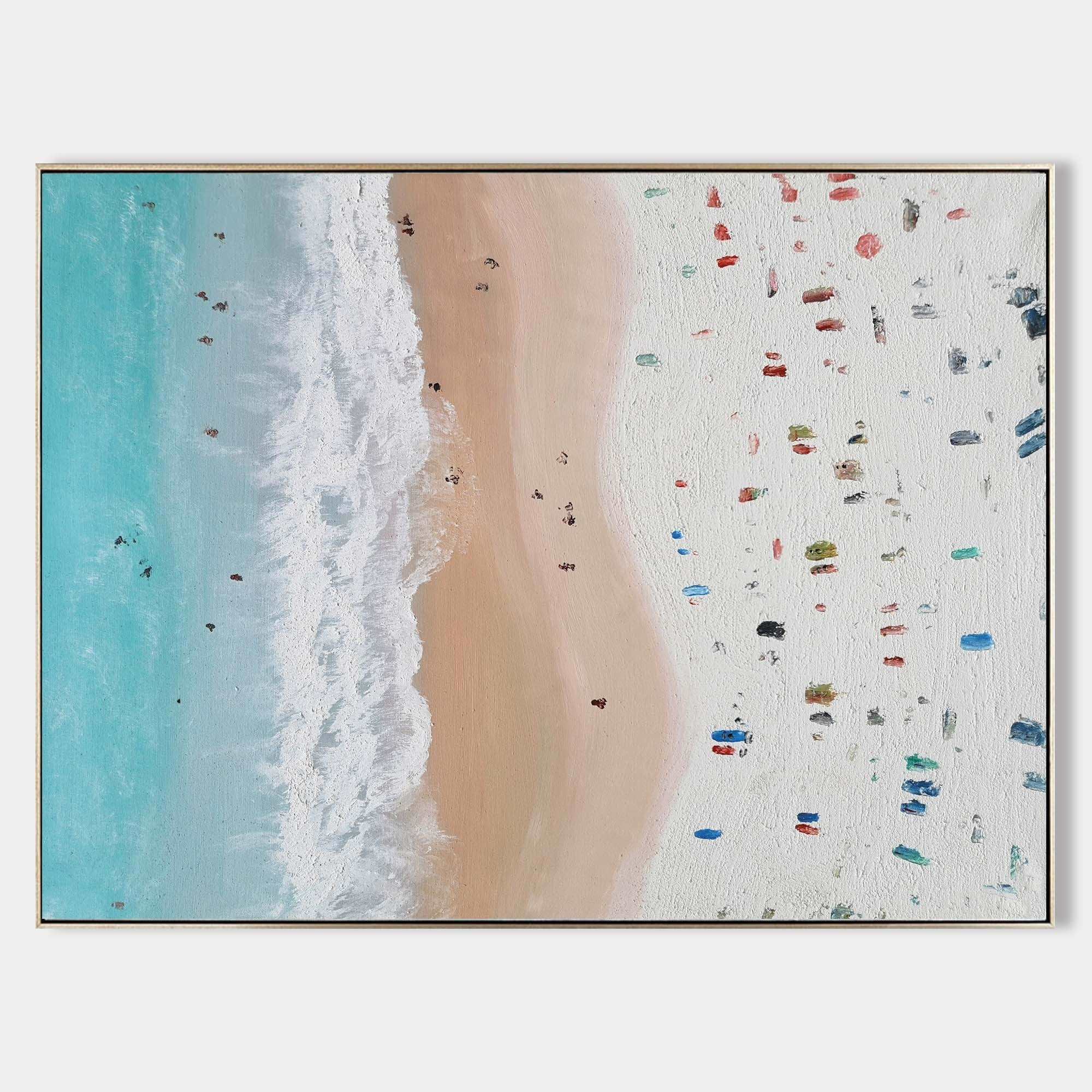 Coastal Beach Abstract Hand‑Painted Multi‑Speckled Thick Textured Artwork