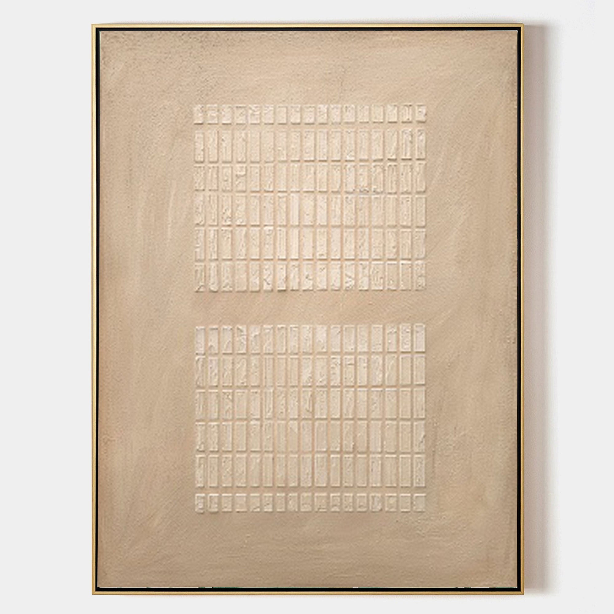 Set Of 2 Grid Texture Diptych Painting
