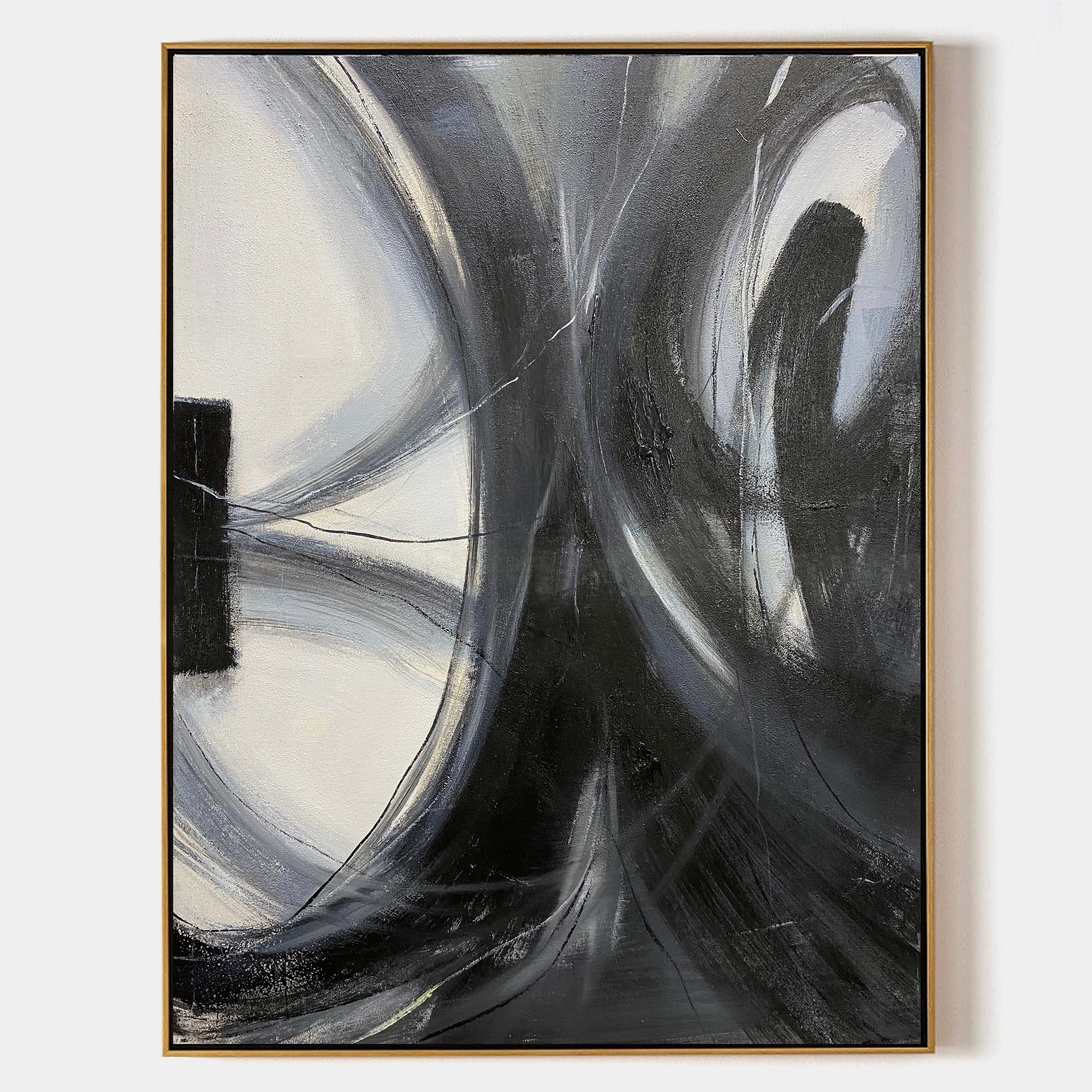 Black Abstract Painting ABAV270 - Neutralighting