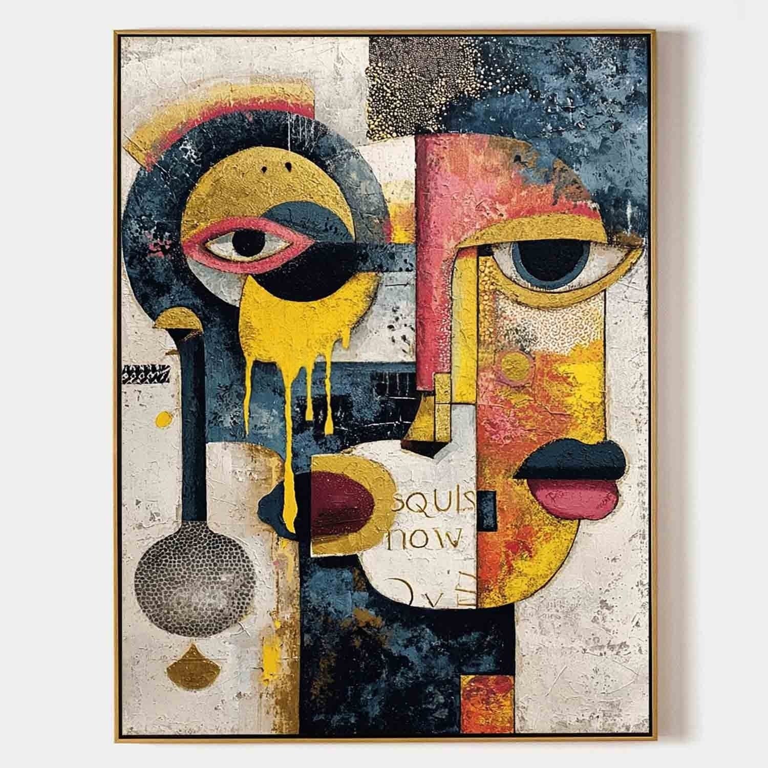 Cubist Dual Faces Abstract Painting