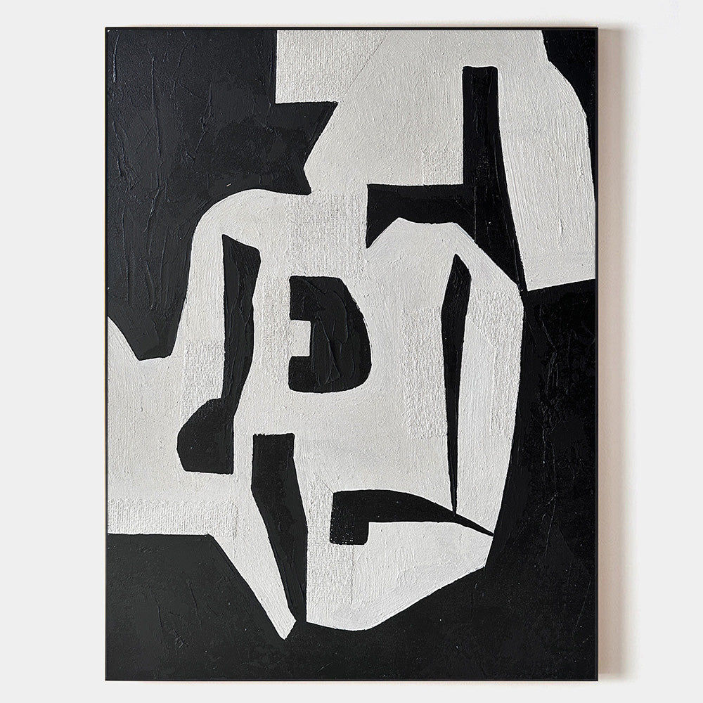 Black White Abstract Painting