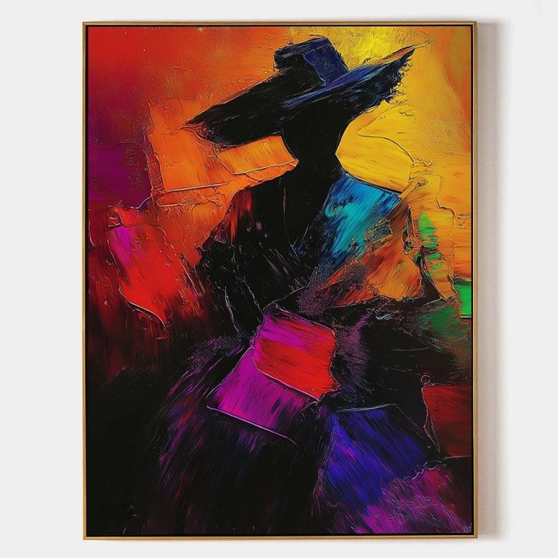 Wall Art Abstract Silhouette Vibrant Multicolor Dynamic