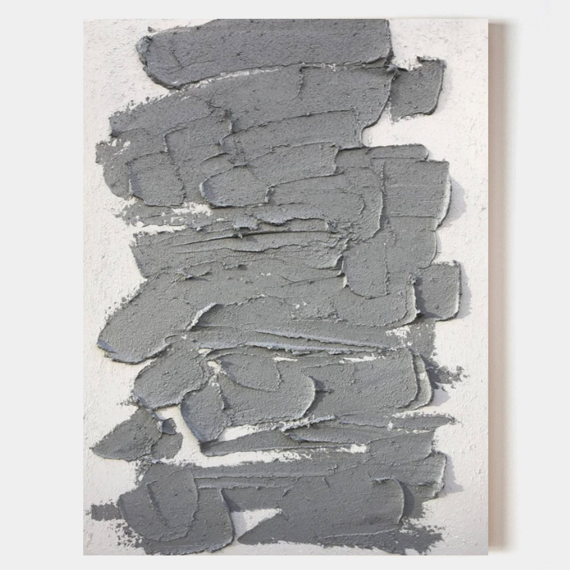 Wall Art Vertical Abstract Slate Patch Charcoal