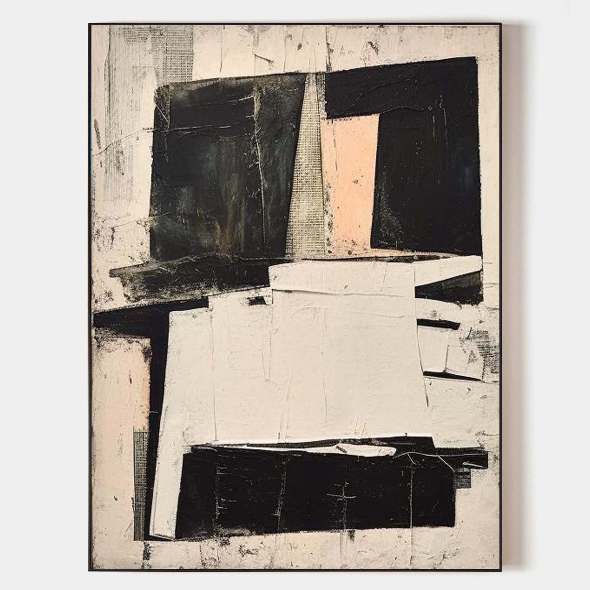 Vintage Block Abstract Canvas Wall Decor