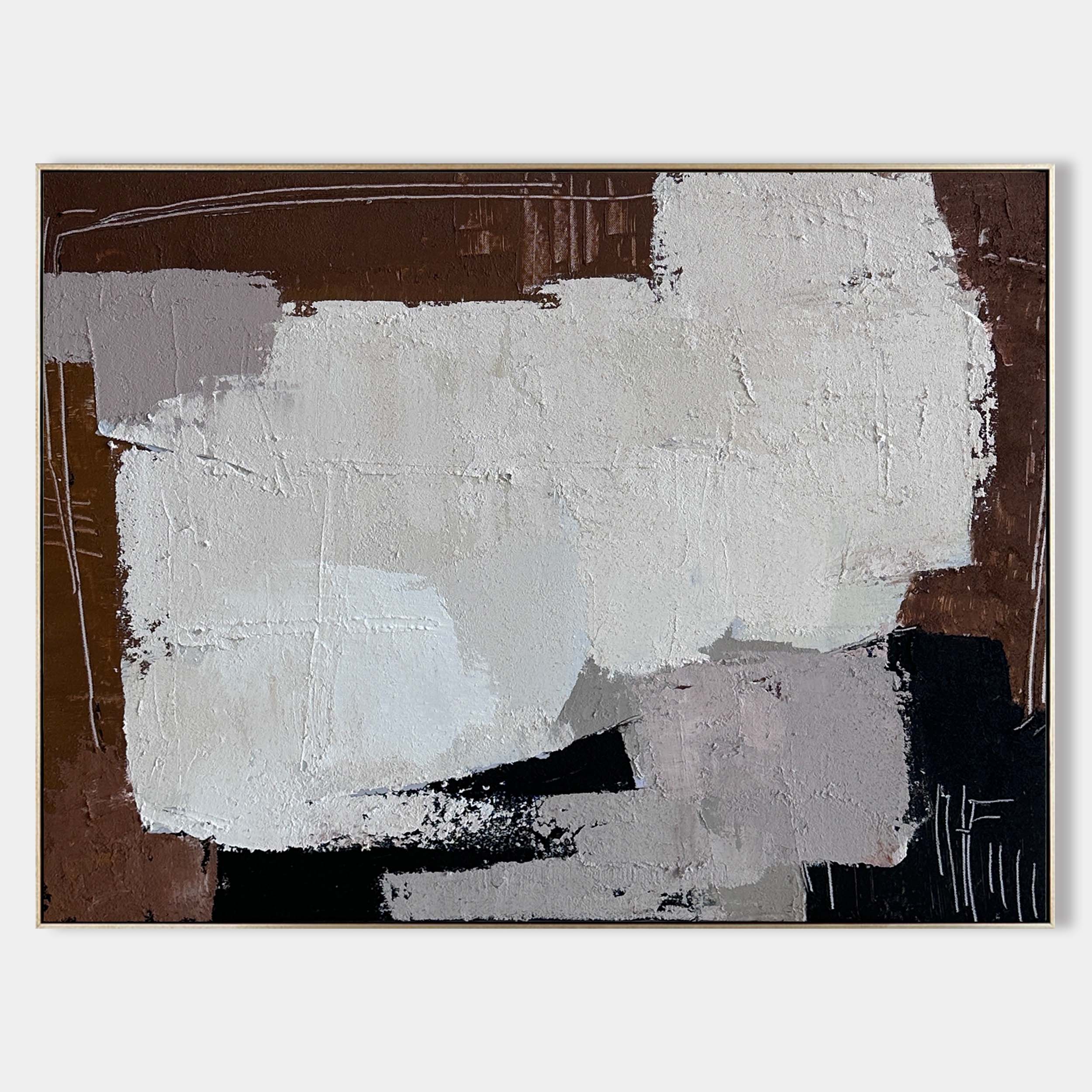 Thick Texture Earth‑Tone Abstract Art Warm Contemporary Living Room Wall Piece
