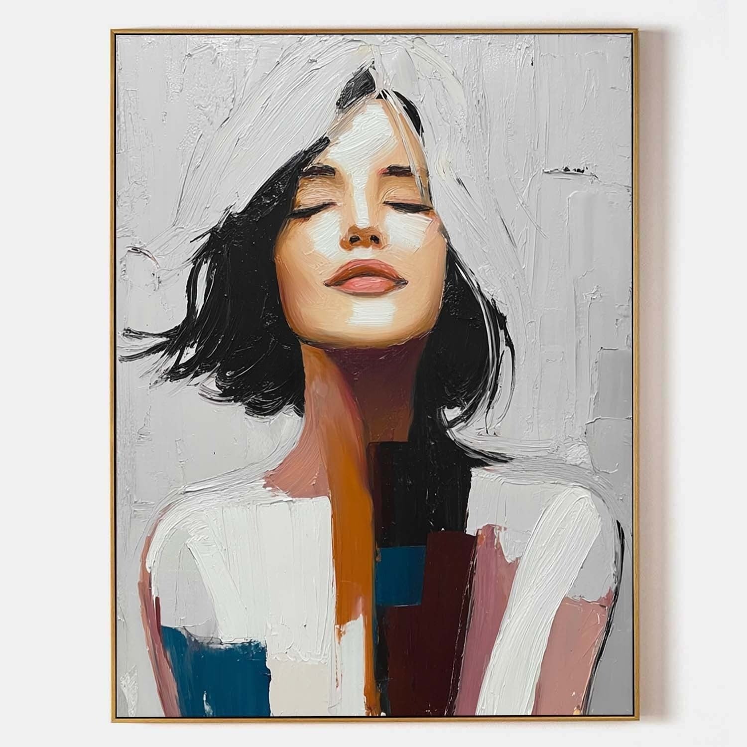 Peaceful Contemplation 3D Impasto Painting