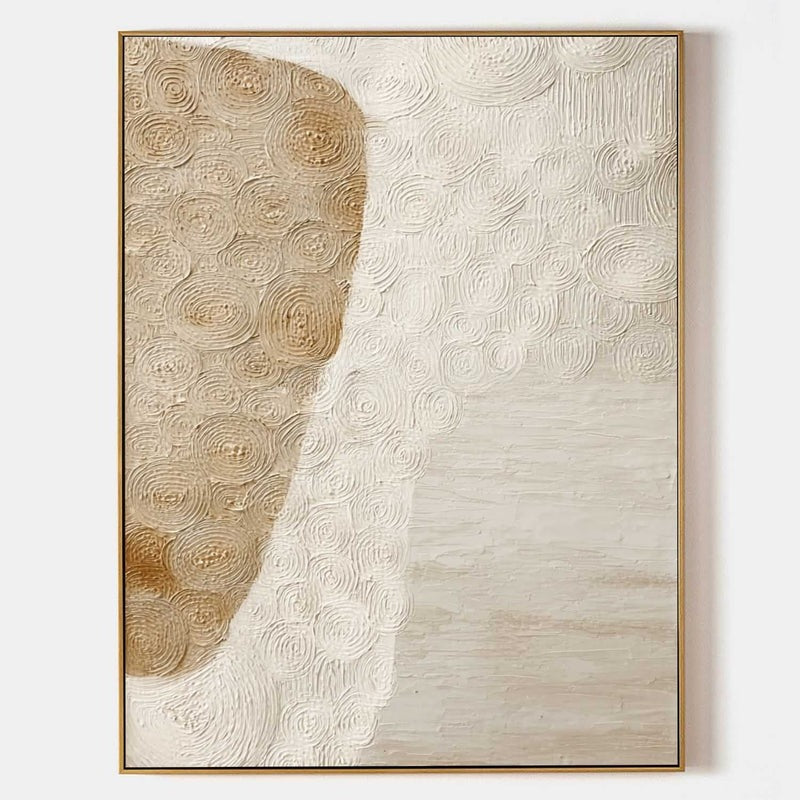 Beige Abstract Organic Textured Painting