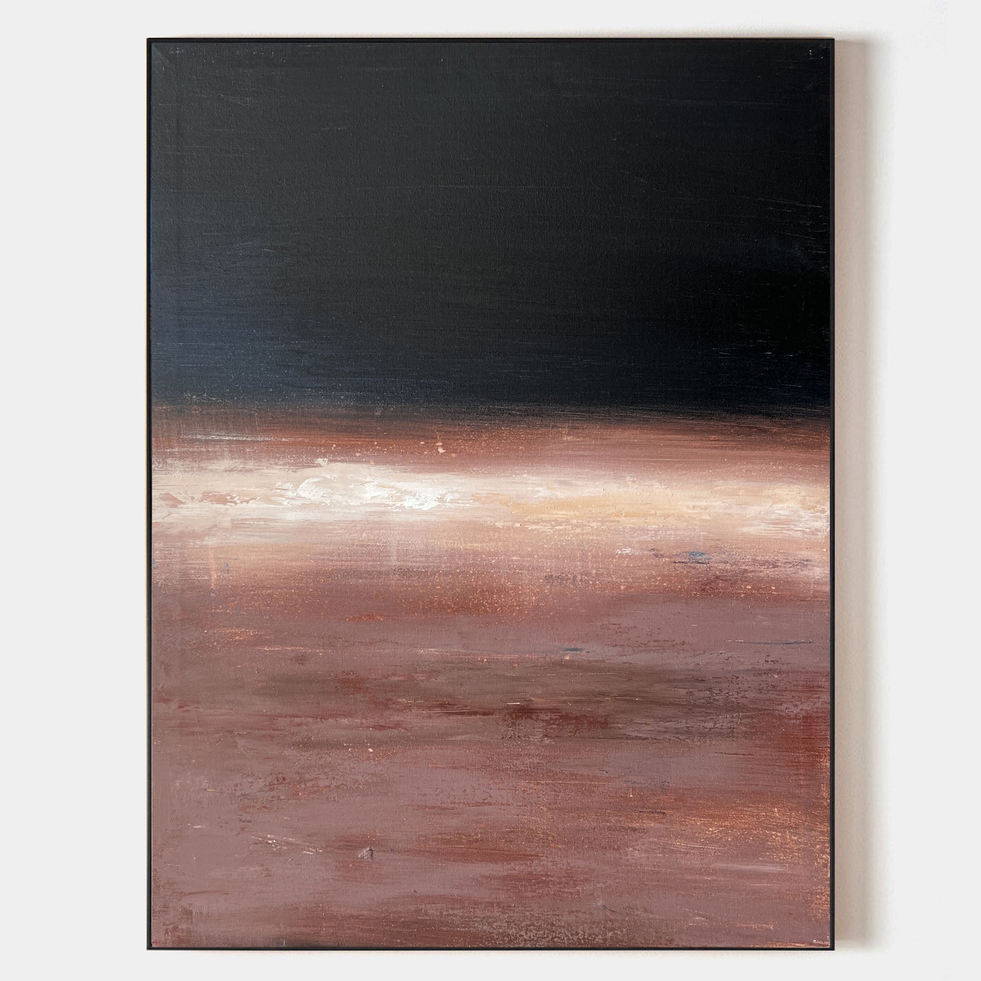 Dark Sunset Abstract Textured Linen Canvas Wall Decor