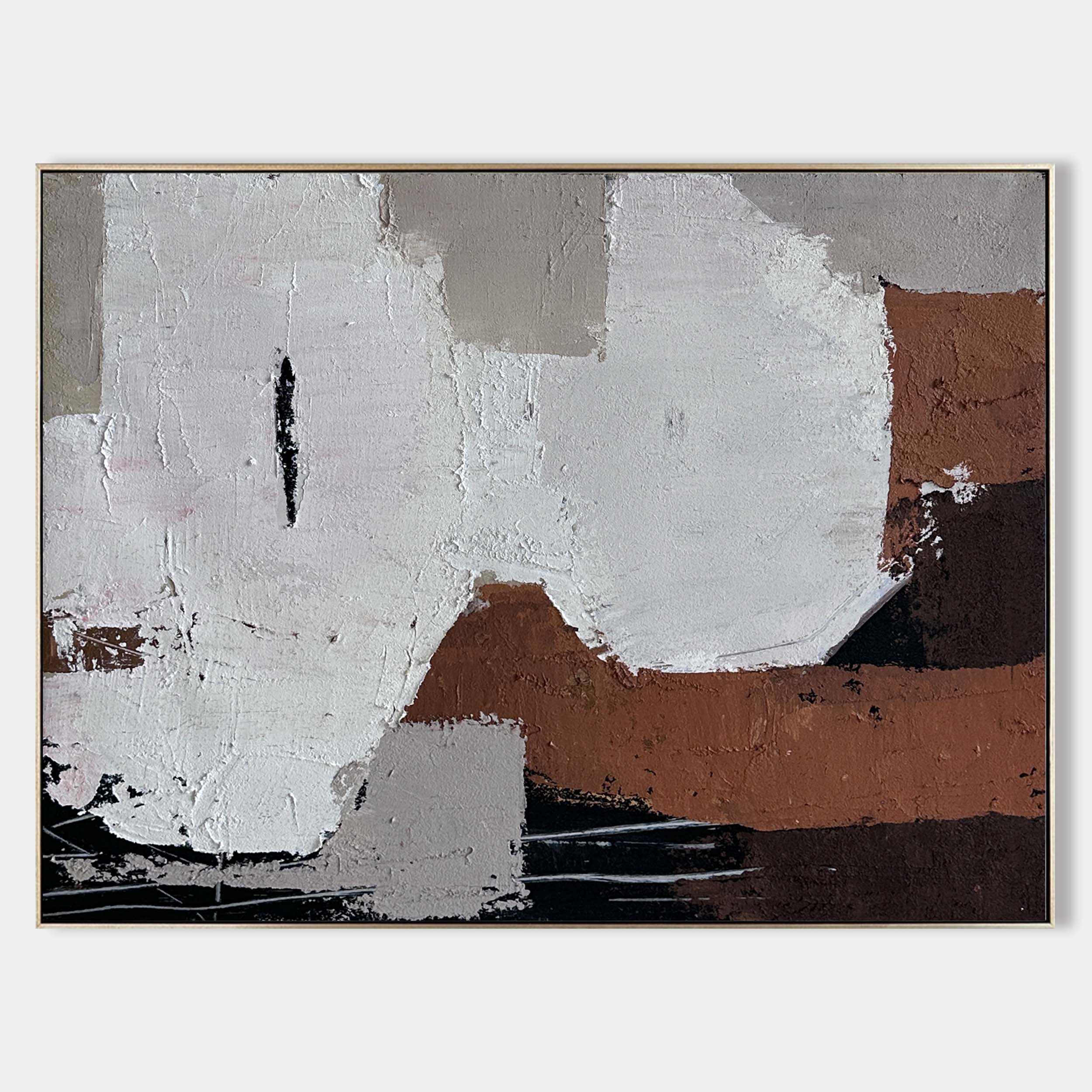 Layered Earth‑Tone Abstract Art Muted Neutral Textured Wall Statement Decor
