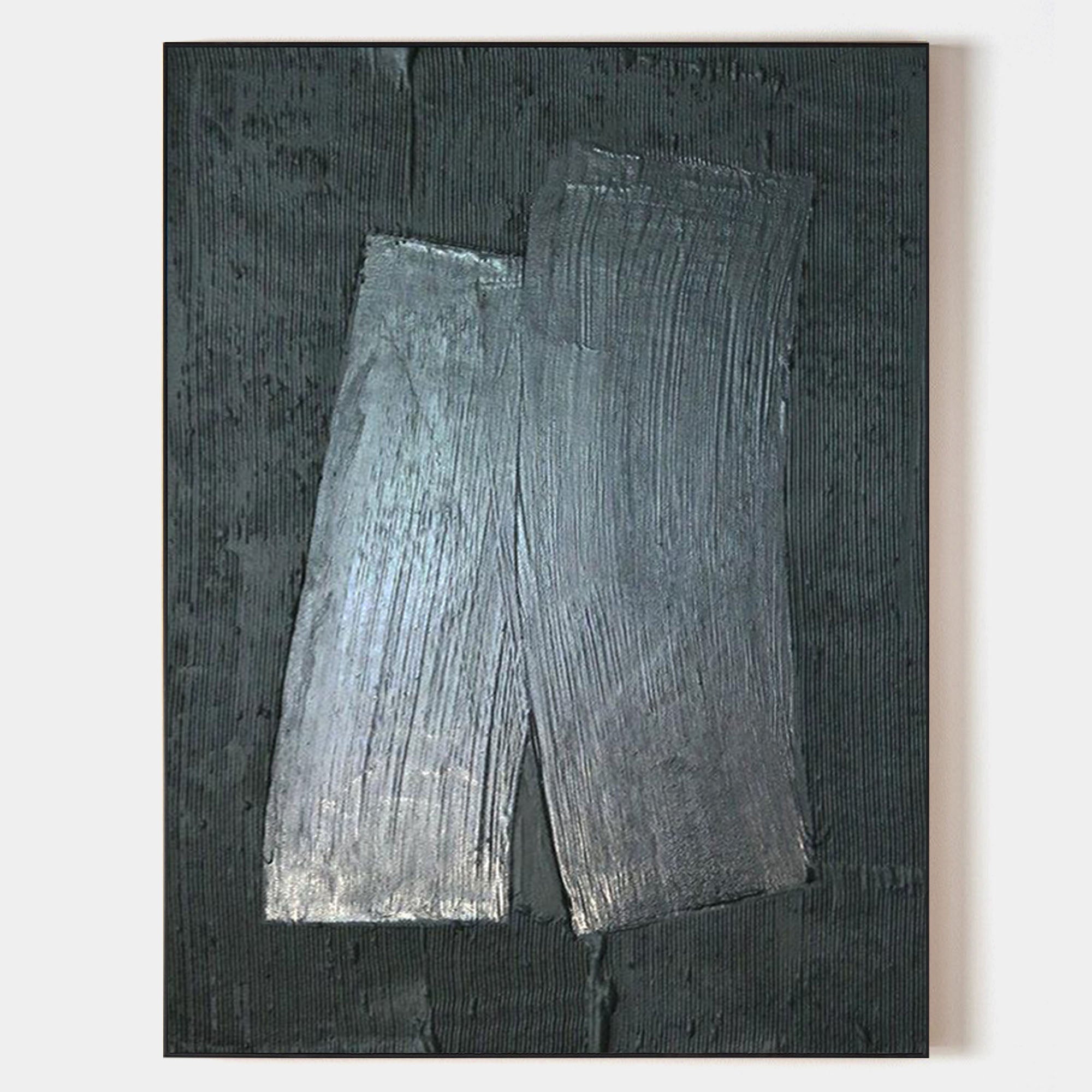 Wall Art Black Grey Geometric Rectangles Abstract Minimalist Texture Living Room | Neutralighting