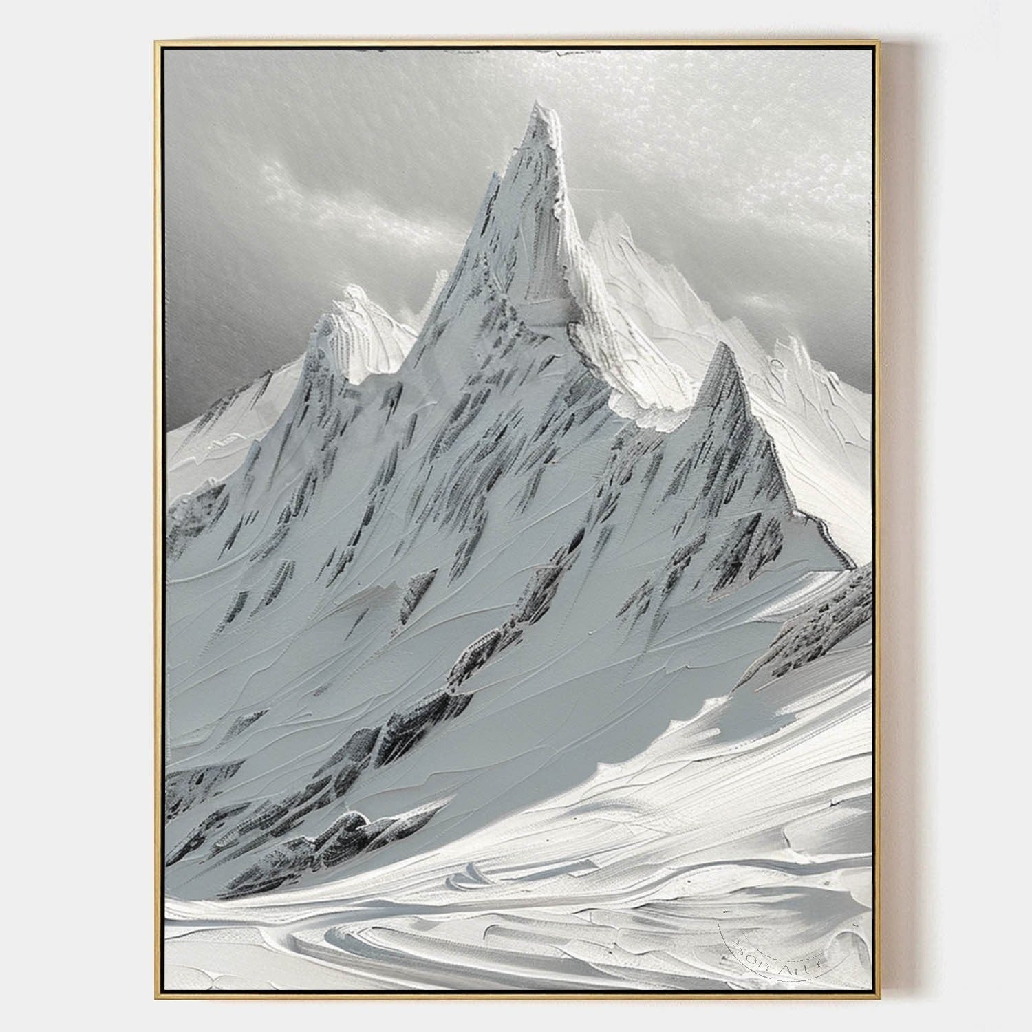Wall Art Vertical Monochrome Impasto