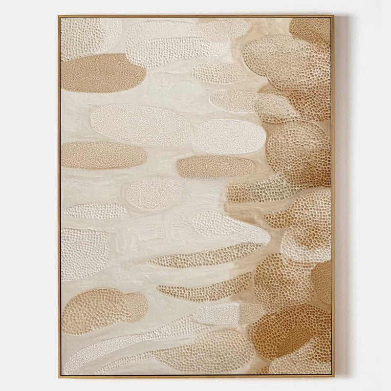 Beige Organic Abstract Textured Painting