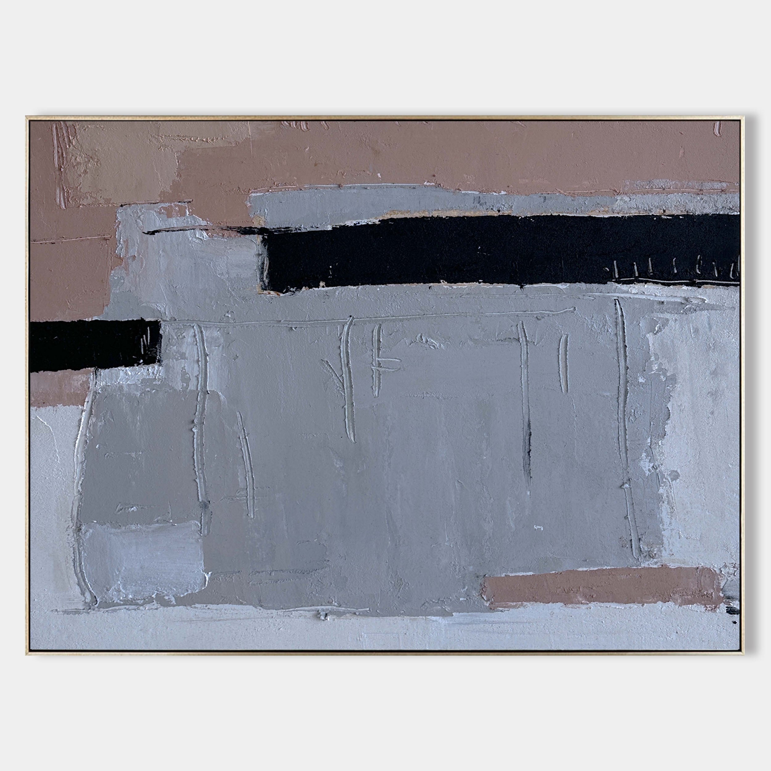 Minimalist Beige Abstract Oil Painting