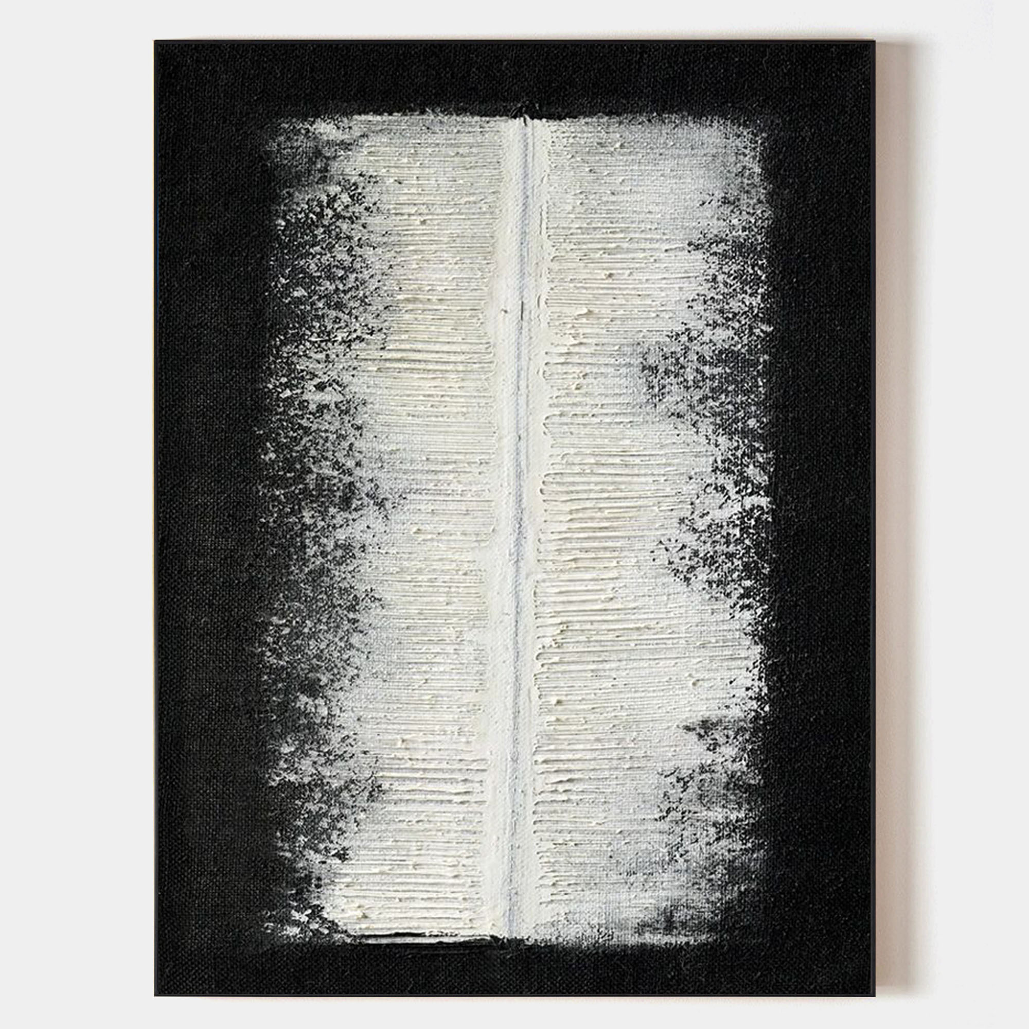 Black‑White Square Textured‑Block Monochrome Artwork