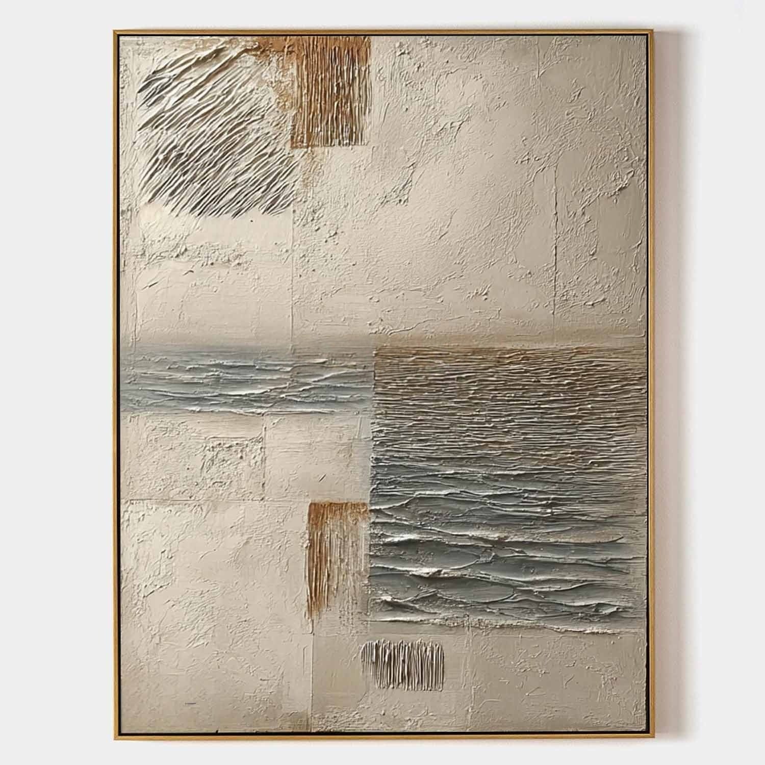 Wall Art Vertical Textured Abstract Landscape Scene Muted