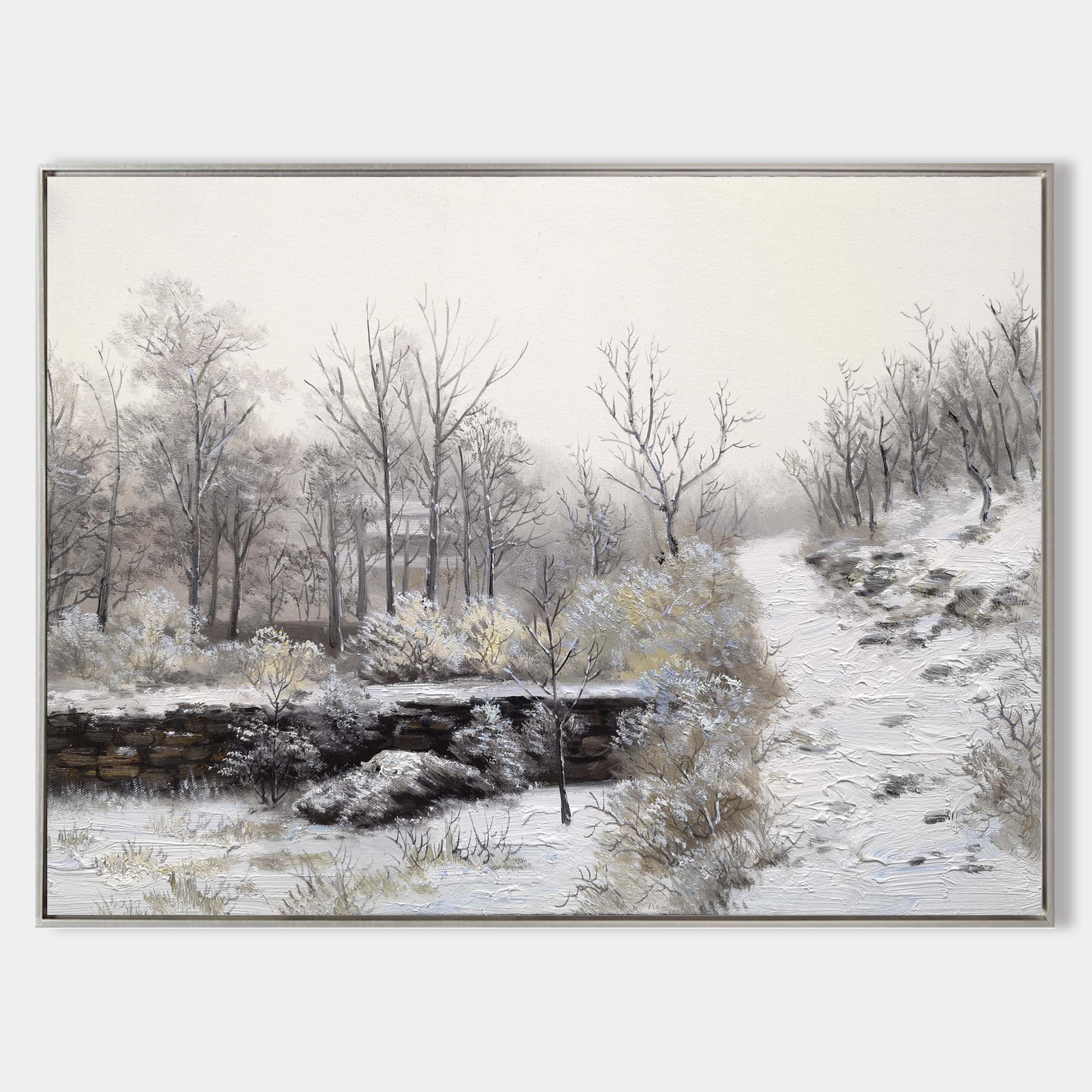 Frosty Winter Scenery Muted‑Tone Serene Nature Wall Decoration