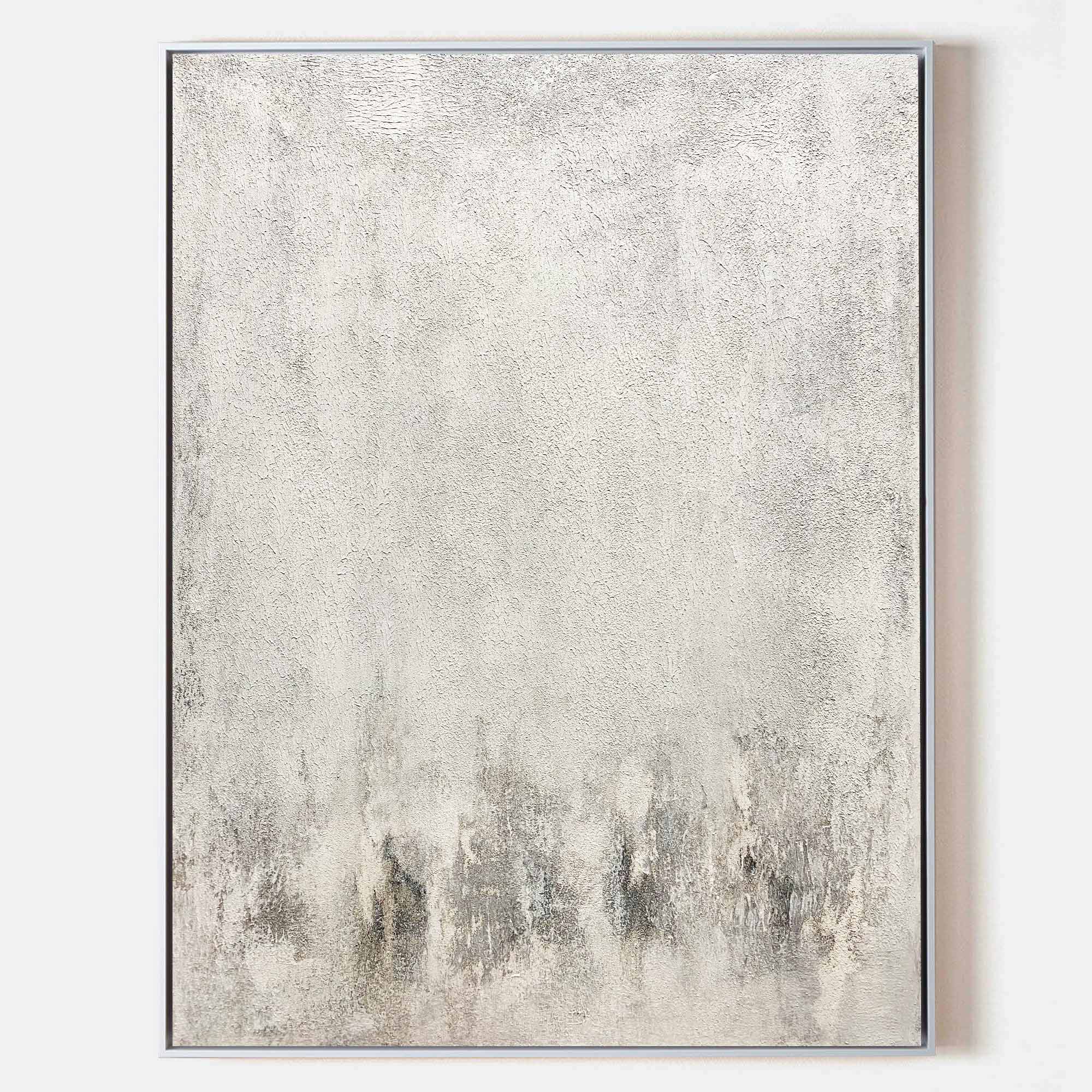 Gray And White Minimalist Painting