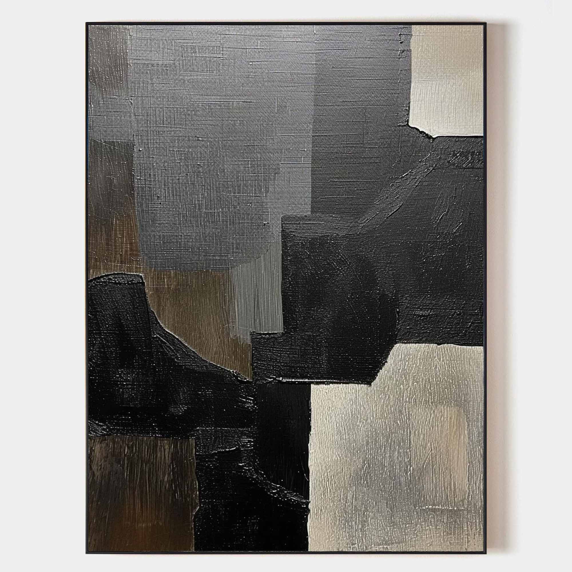 Black Gray Beige Geometric Painting